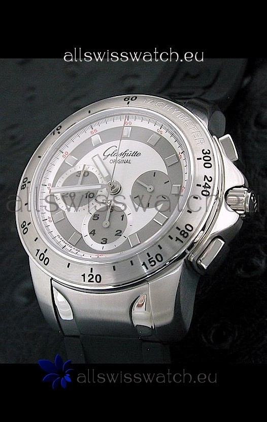 Glashuette Sport Evolution Swiss Chrono Watch in White Dial