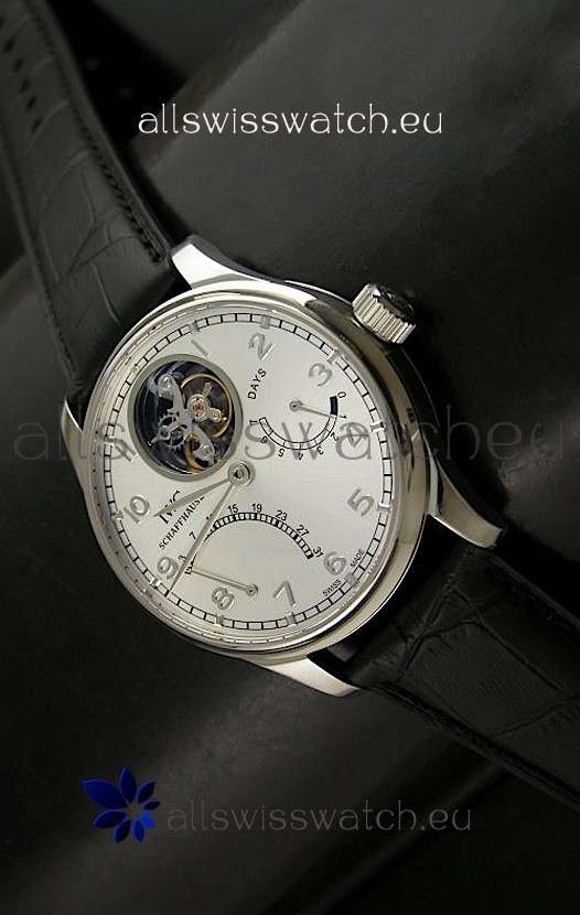 IWC Portugese Mystere Tourbillon Swiss Replica Watch in White&nbsp;