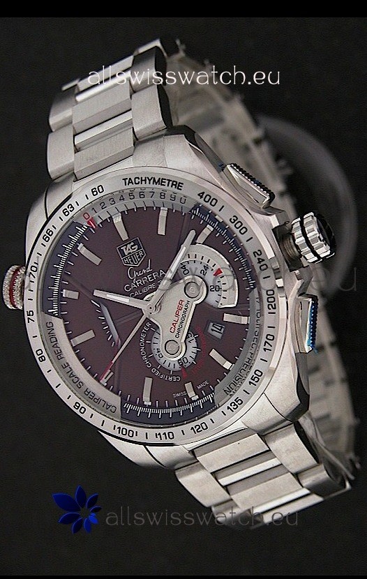 Tag Heuer Grand Carrera Calibre 36&nbsp; Swiss Chronograph Watch in Brown Dial