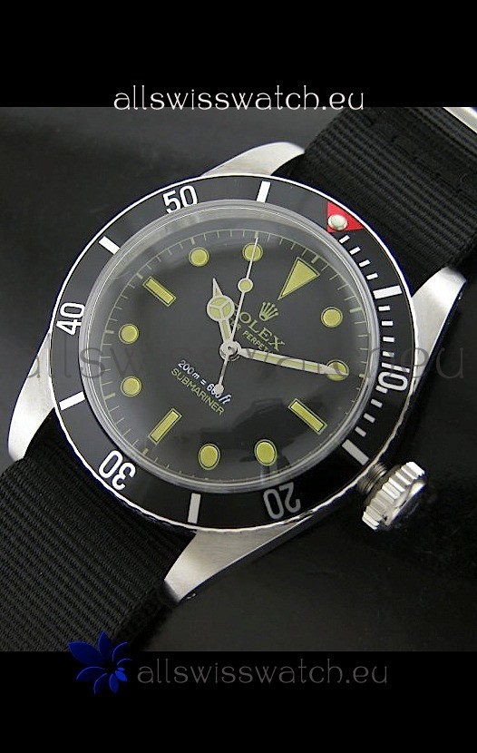 Rolex&nbsp;Submariner Swiss Replica Watch in Domed Crystal Nylon Strap