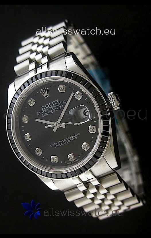Rolex Datejust Swiss&nbsp;Replica Automatic Watch in Black Dial