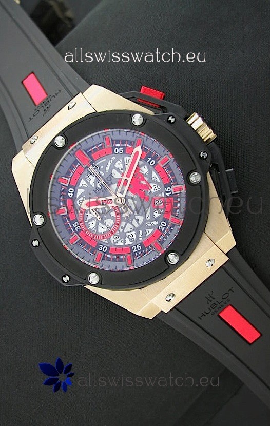 Hublot Big Bang King Power Manchester United&nbsp;Japanese Replica Rose Gold Watch